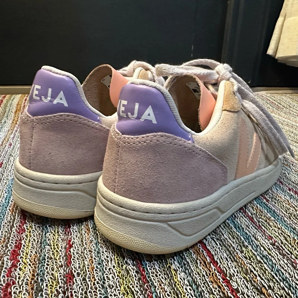Veja EXCELLENT V-10 suede multico peach sneakers - pink/lavender/tan/butter -6 - Picture 5 of 16